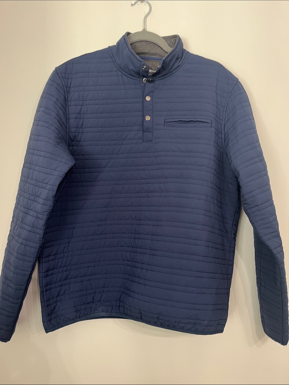 Onward Reserve Quilted Navy Pullover Snap-Front Shirt Performance Outdoor Mens M